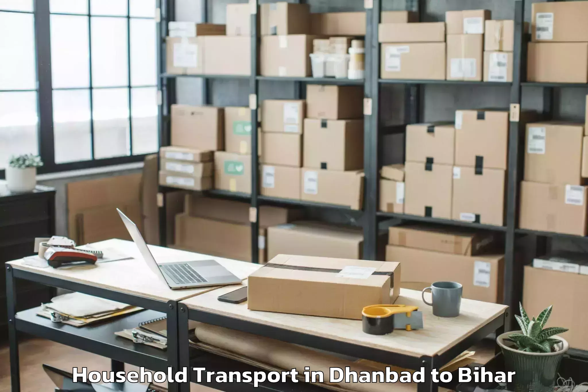 Easy Dhanbad to Buxar Household Transport Booking